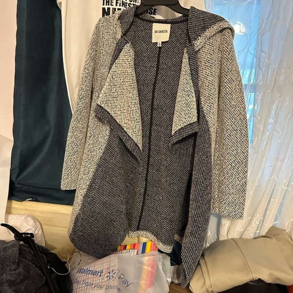 BB Dakota Sweaters - BB Dakota Black and White Knit Cardigan